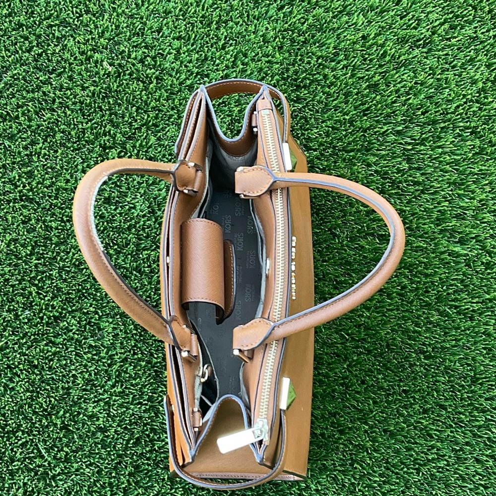 Michael Kors Tan Satchel with Silver Accents - Picture 4 of 6